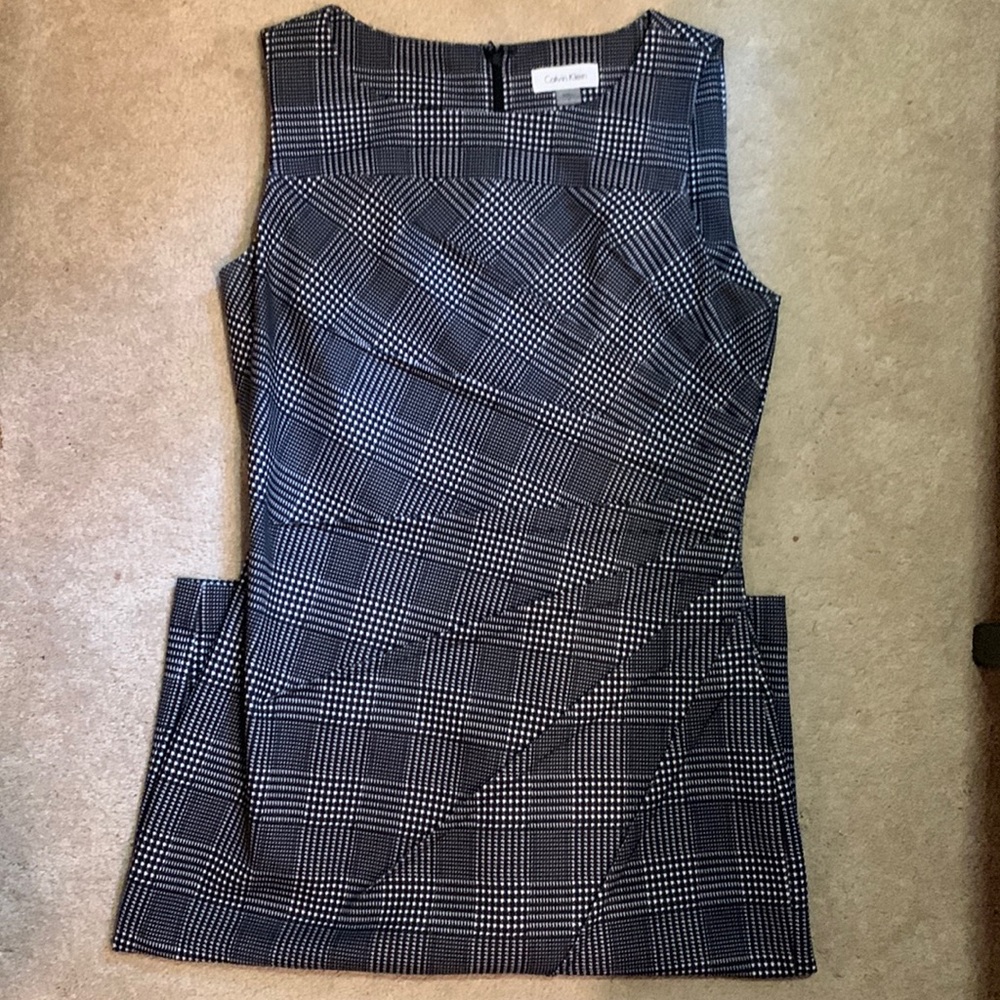 Calvin Klein rutched sleeveless sheath dress